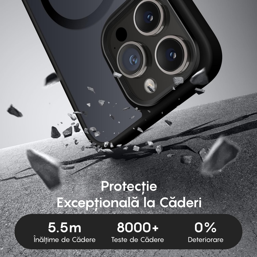 Husa compatibila cu Incarcare Magsafe pentru Apple iPhone 13 Pro, CASEY STUDIOS™, de Protectie, Slim, pentru Incarcare Wireless, Margini Ridicate pentru Protectia Ecranului si a Camerelor, Negru