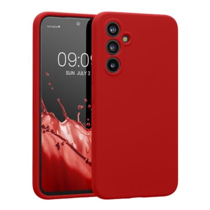 Husa kwmobile pentru Samsung Galaxy A54 5G, Silicon, Rosu, 60795.208