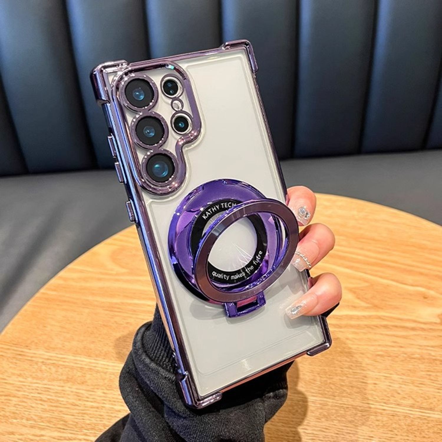 Husa telefon compatibila cu Samsung Galaxy S25 Ultra, Protectie Colturi, Ultra Protect, Anti-Shock Protection Hard, Technology Air Cushion, Violet