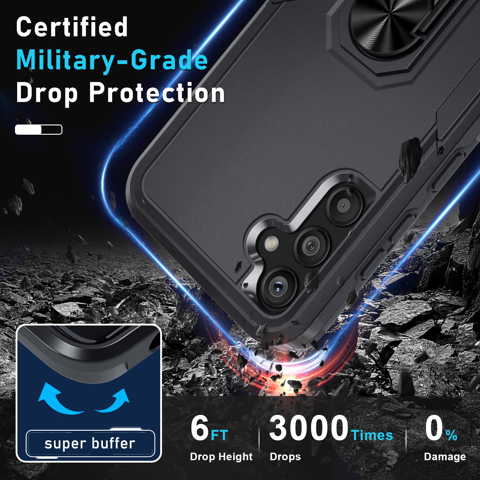 Husa pentru telefon Samsung Galaxy A54 5G, TPU/PC, Negru
