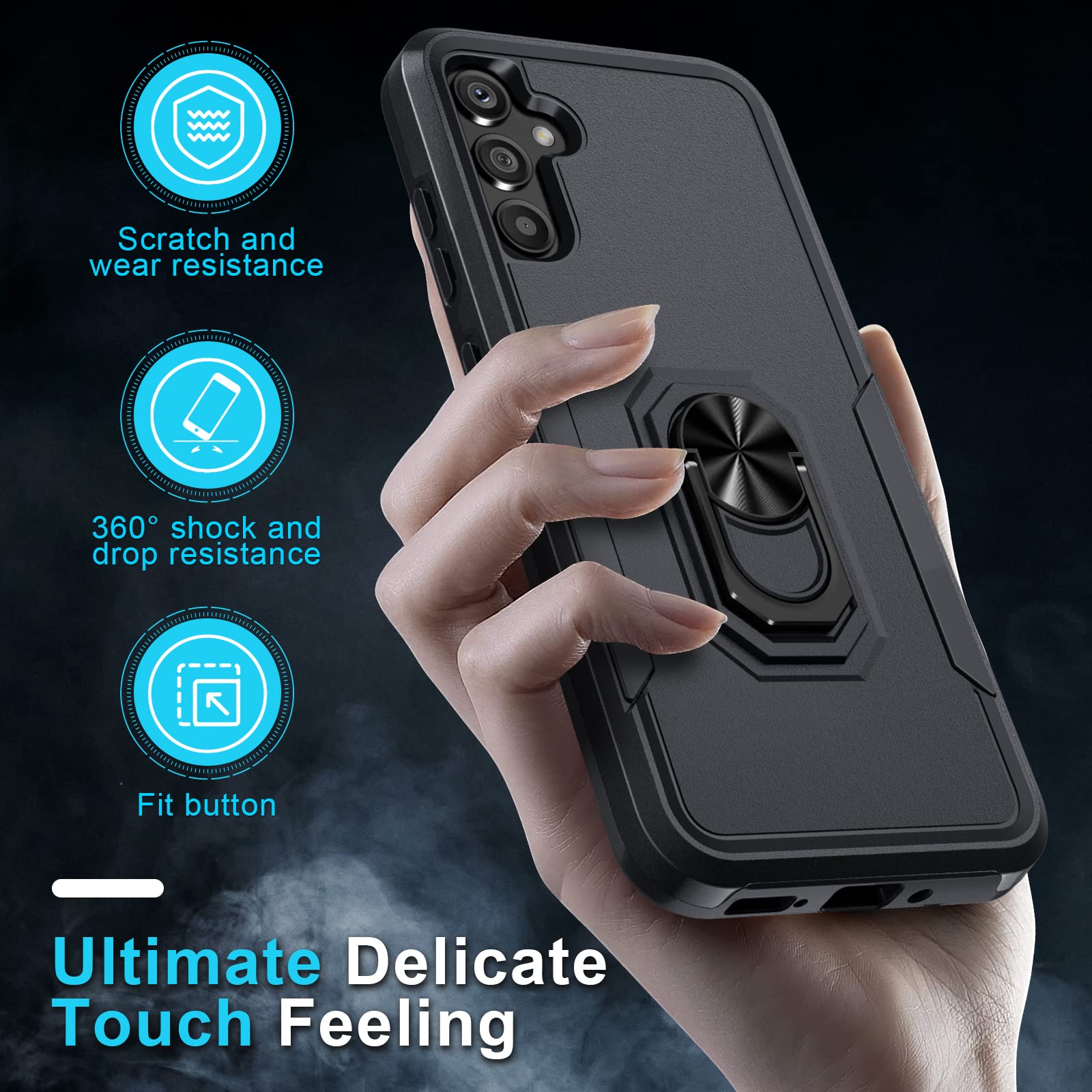 Husa pentru telefon Samsung Galaxy A54 5G, TPU/PC, Negru