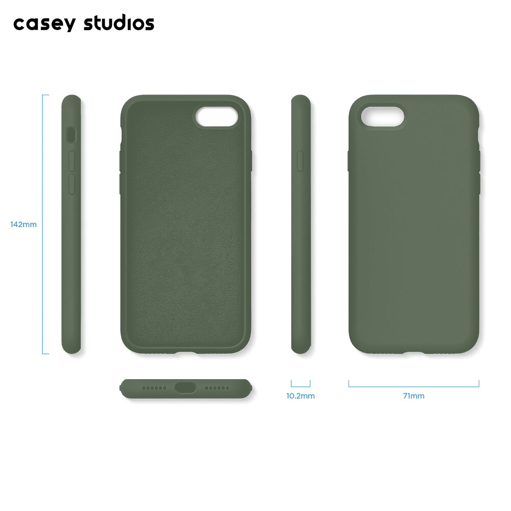 Husa CASEY STUDIOS™ compatibila cu iPhone 7 / 8 / SE 2 / SE 2020 / SE 3 2022, Soft Silicone Premium, Microfibra in Interior, Webster Green, de Protectie, Ultra Slim, pentru Incarcare Wireless, Margini Ridicate de Protectia Ecranului si a Camerelor