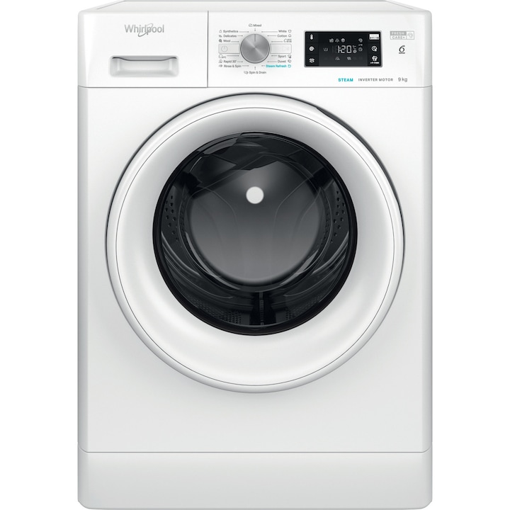 Masina de spalat rufe Whirlpool FFB 9458 WV EE, 9kg, 1400rpm, alb, 63x60x85cm