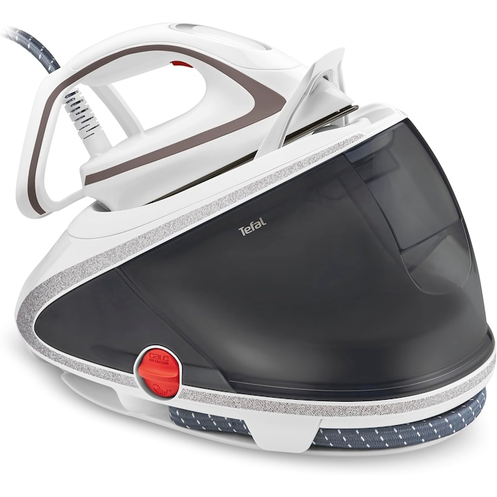 Statie de calcat Tefal Pro Express Ultimate GV9567, 2600W, 7.7 bari, jet de abur 500 g/min, alb/negru