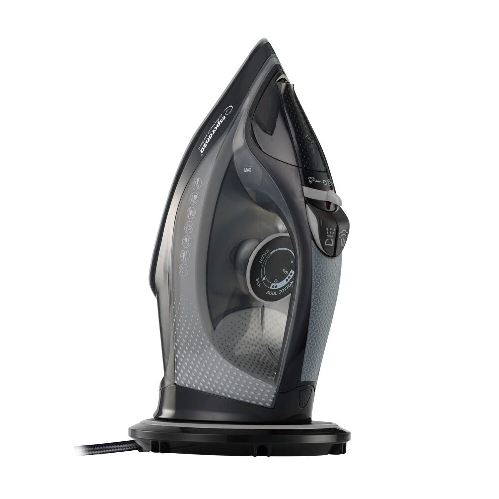 Fier de călcat cu abur Esperanza, 2600 W, talpă ceramică, gri/negru, rezervor 0.3 l