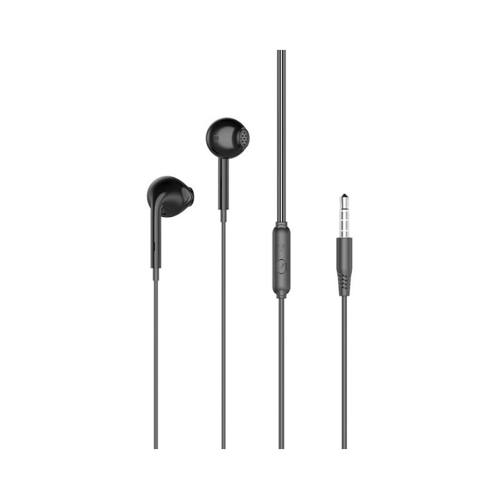 Casti cu Fir XO EP28, Stereo, Jack 3.5mm, cu Microfon, Plastic, Negru