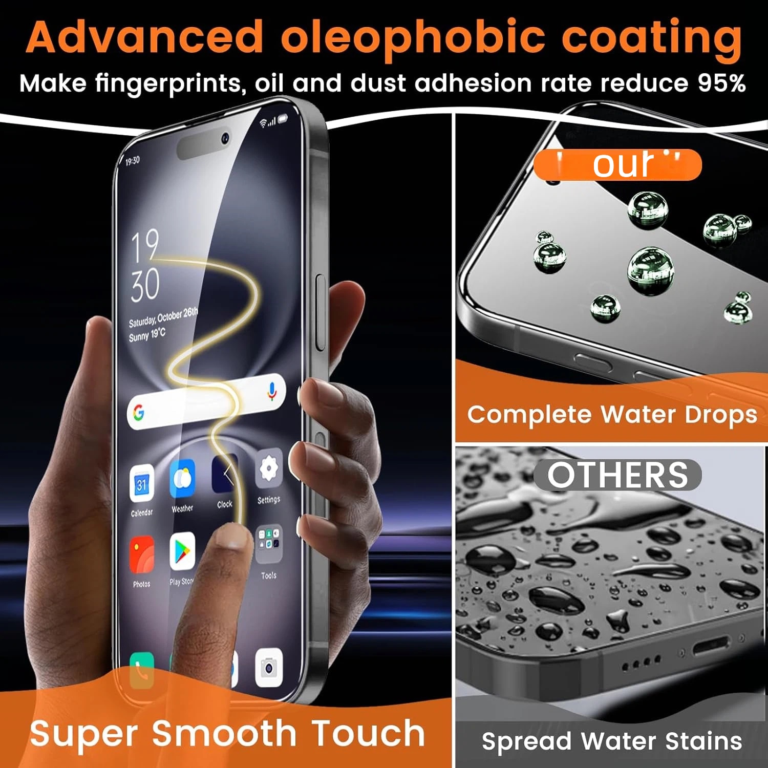 Set 2 Folii de Protectie Omelivon pentru iPhone 16 Pro Max, Sticla Temperata, Transparent, 0.33mm