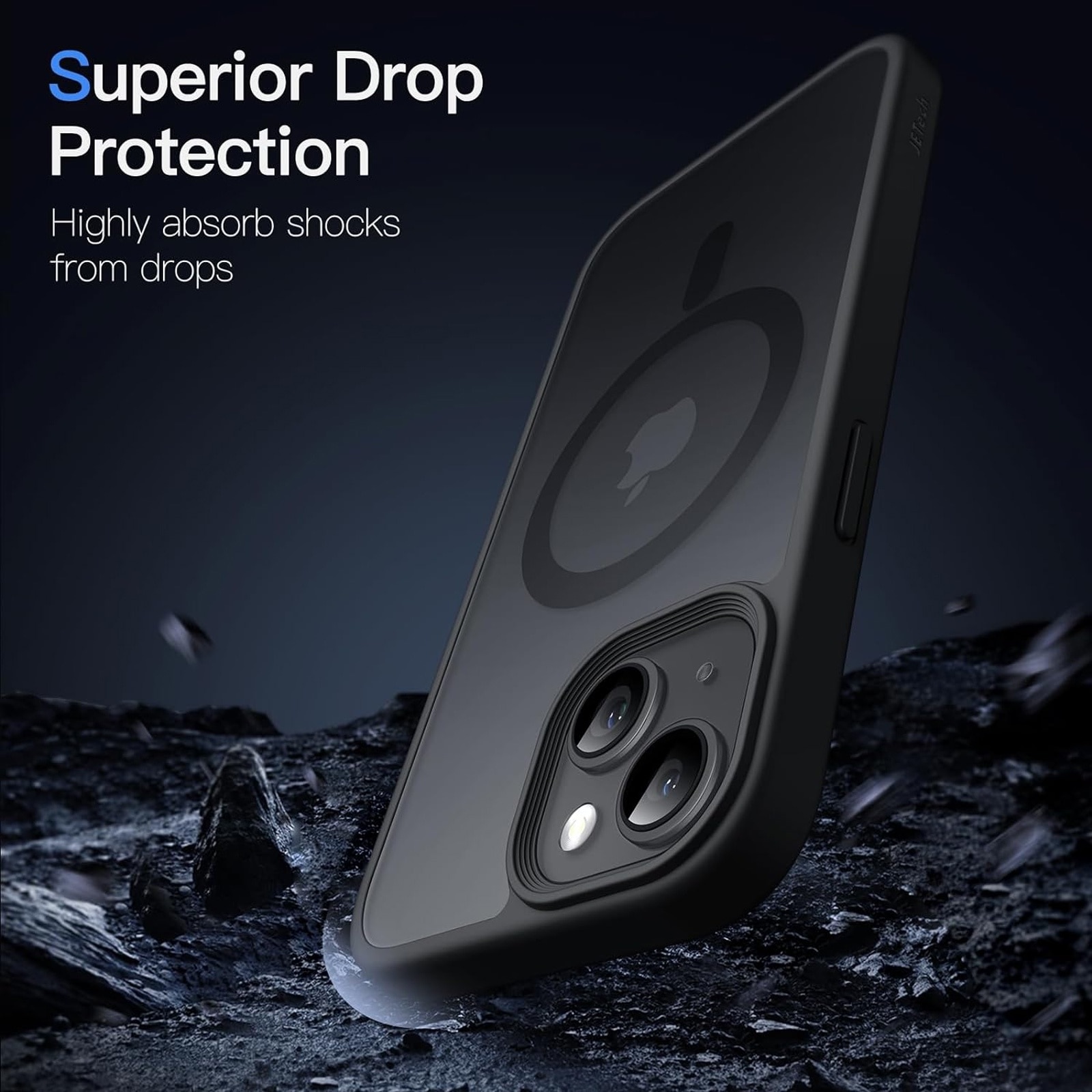 Husa De Protectie Pentru Iphone 14 pro, Zggzerg, Magnetica, Cu carpa de curatare, Design slim, Cu decupaje camere, Margini ridicate, Anti-fall, Schockproof, Waterproof, Pentru incarcare wireless, TPU+PC, Negru