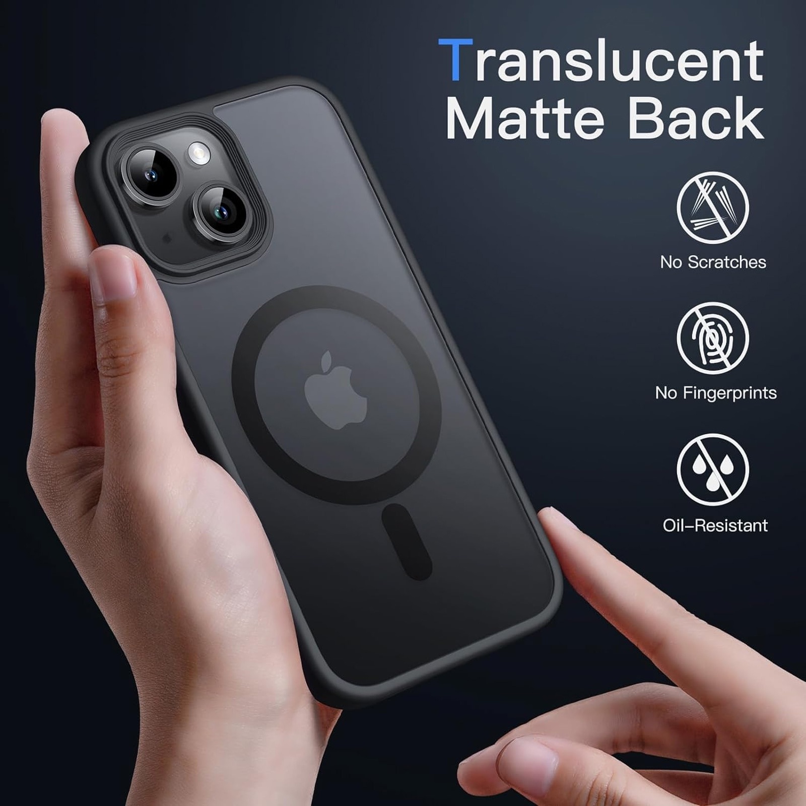 Husa De Protectie Pentru Iphone 14 pro, Zggzerg, Magnetica, Cu carpa de curatare, Design slim, Cu decupaje camere, Margini ridicate, Anti-fall, Schockproof, Waterproof, Pentru incarcare wireless, TPU+PC, Negru
