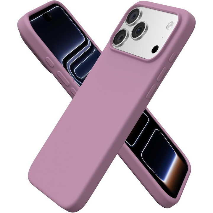 Husa pentru iPhone 17 Pro, SIlicon Catifelat Cu Interior Microfibra, Mov lila