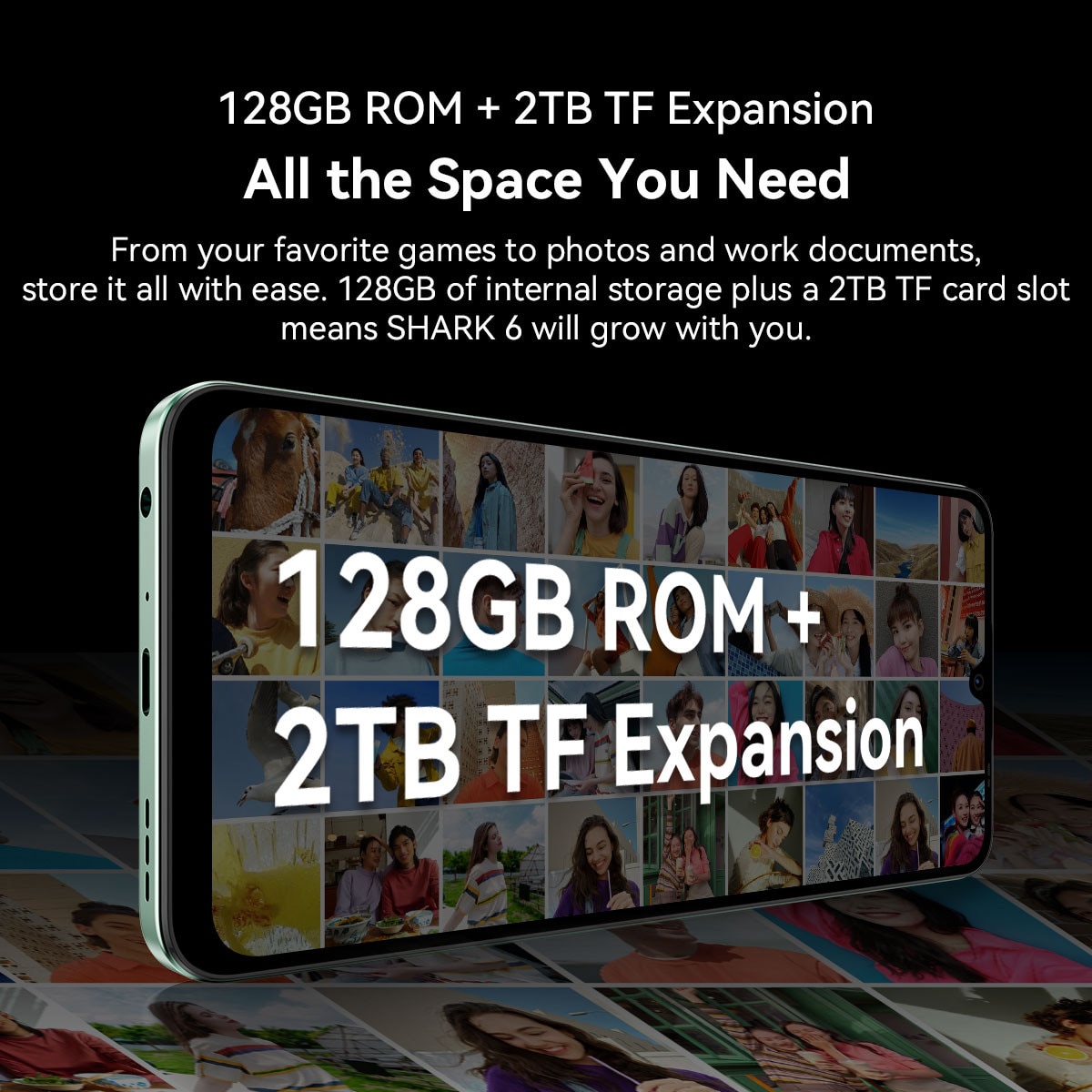 Telefon mobil Blackview Shark 6, 5G, 6.88", 120Hz, 24GB+128GB/2TB, Android 15Telefon mobil 16MP+8MP, AI Camera, 5000mAh/18W Telefoane inteligente, Fingerprint/Eye Comfort Celulares GPS/OTG/NFC, Negru