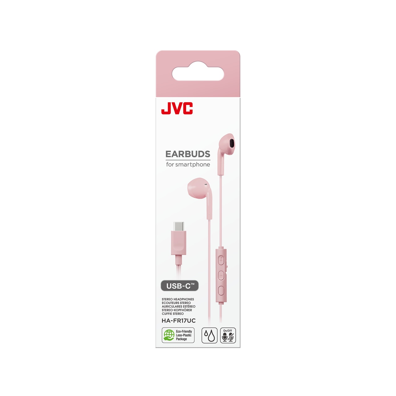 Casti JVC HA-FR17UC-P-U, Cu Fir, In-Ear, Microfon, USB-C, roz