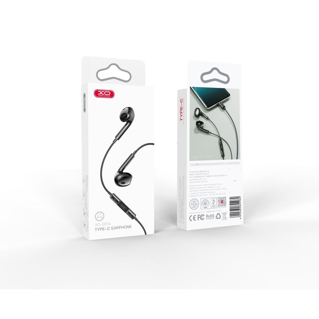 Casti XO - EP74 Original Series 4th Gen., Type-C, negre