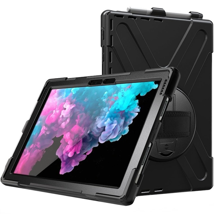 Husa pentru Microsoft Surface Pro 7 / 6 / 5 / 4, Policarbonat, Negru