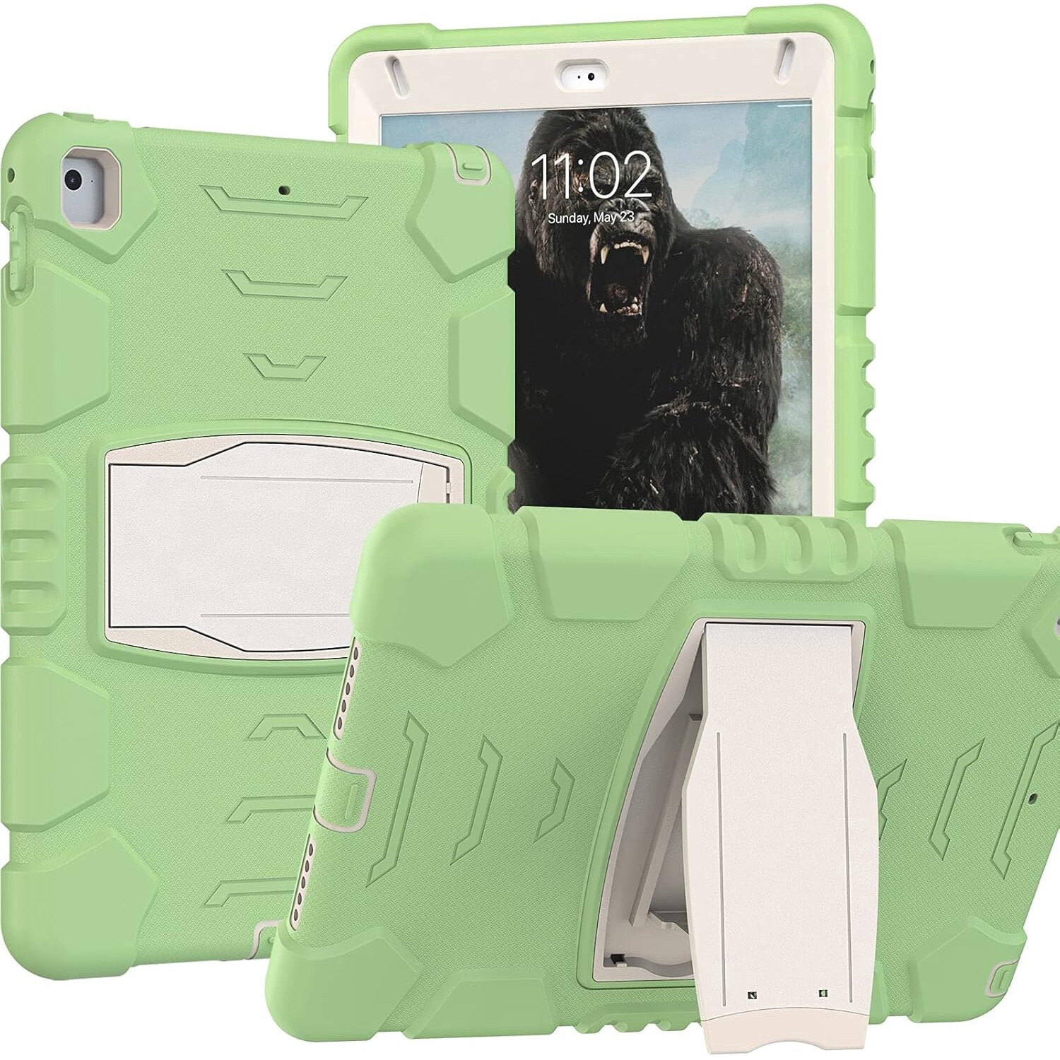 Husa de protectie robusta SIgloo, pentru Samsung Galaxy Tab A7 (T500), 10.4 Inch, Upgrade Heavy Duty 3-Layer, Full Coverage Crossbody cu Built- in Stand, Verde