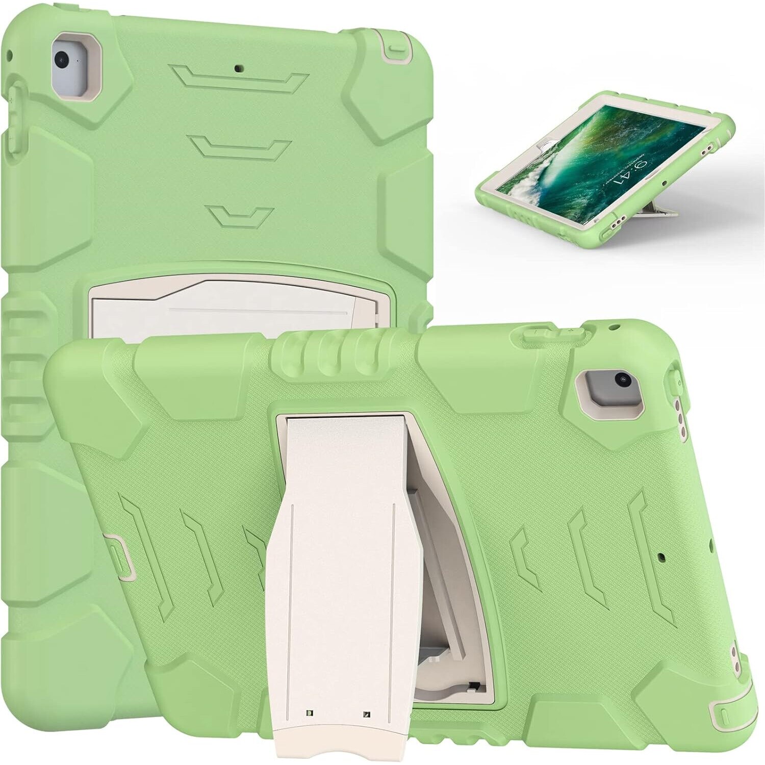 Husa de protectie robusta SIgloo, pentru Samsung Galaxy Tab A7 (T500), 10.4 Inch, Upgrade Heavy Duty 3-Layer, Full Coverage Crossbody cu Built- in Stand, Verde