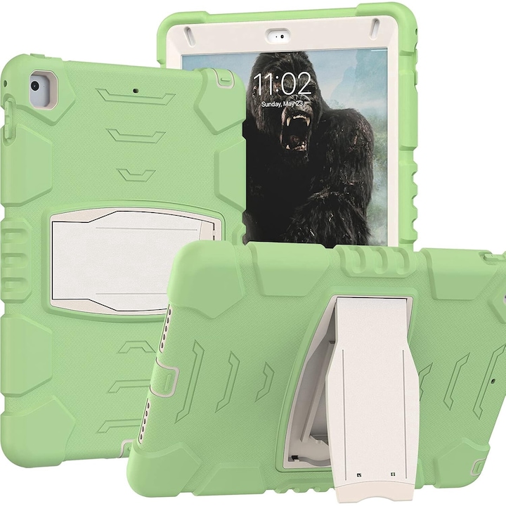 Husa de protectie robusta SIgloo, pentru Samsung Galaxy Tab A7 (T500), 10.4 Inch, Upgrade Heavy Duty 3-Layer, Full Coverage Crossbody cu Built- in Stand, Verde