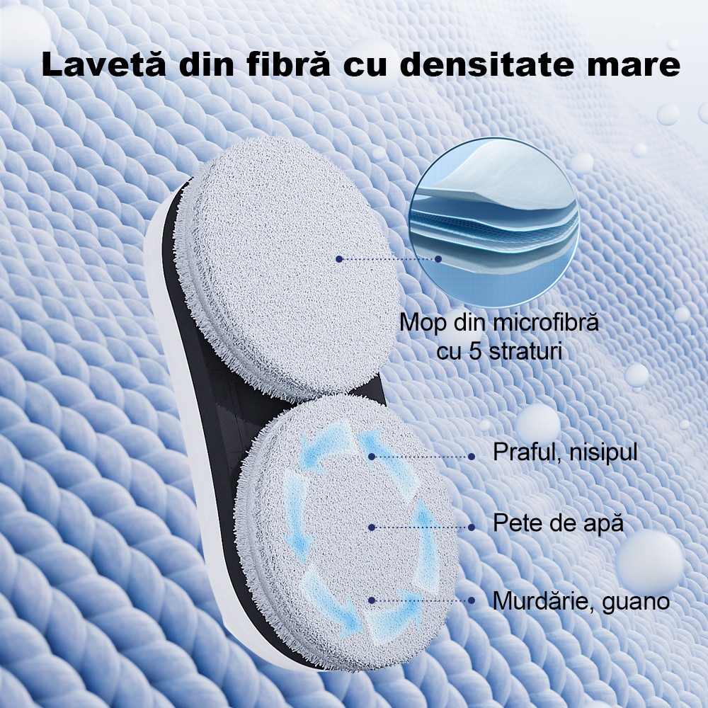 Robot de curatare geamuri Liectroux YW610, aspirator robot pentru ferestre, pulverizare cu apa cu ultrasunete, stergator de geamuri pentru casa, mopping uscat si umed, telecomanda