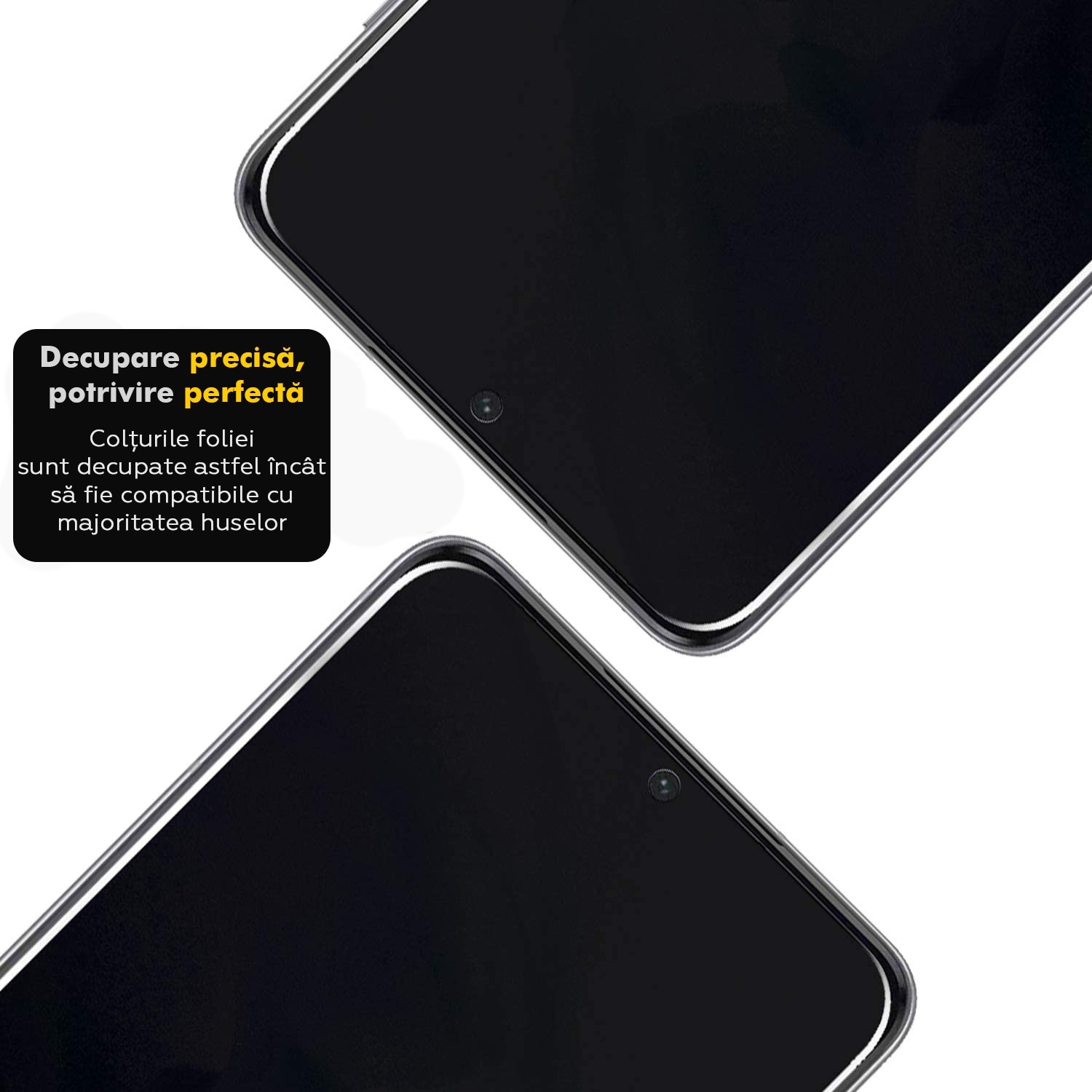 Folie Sticla pentru iPhone 15 Pro Max, Kribo Privacy Premium Fit, cu filtru anti-praf, HD, 9H, Protectie Ecran Premium, Full Cover, Full Glue