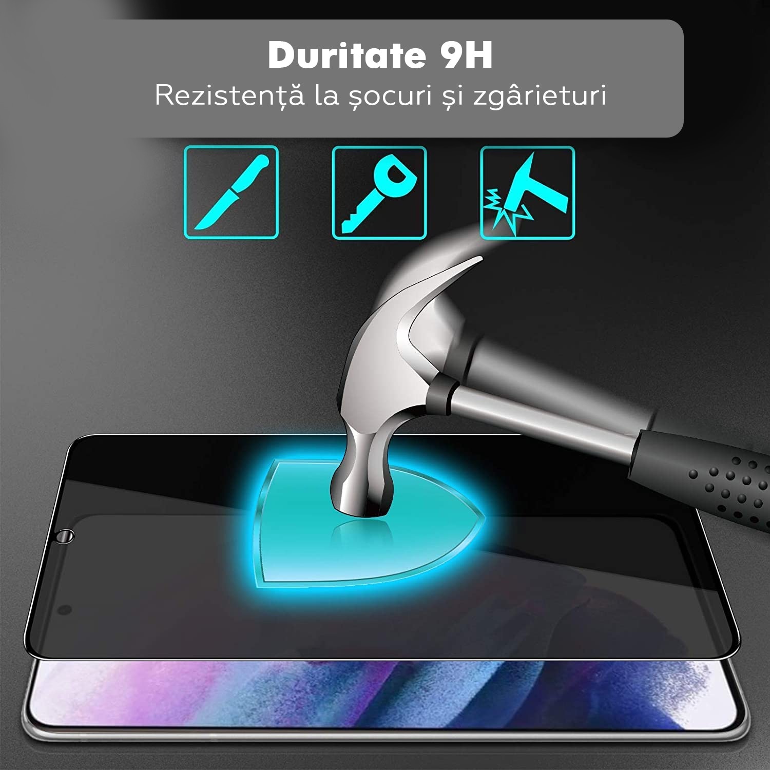 Folie Sticla pentru iPhone 15 Pro Max, Kribo Privacy Premium Fit, cu filtru anti-praf, HD, 9H, Protectie Ecran Premium, Full Cover, Full Glue