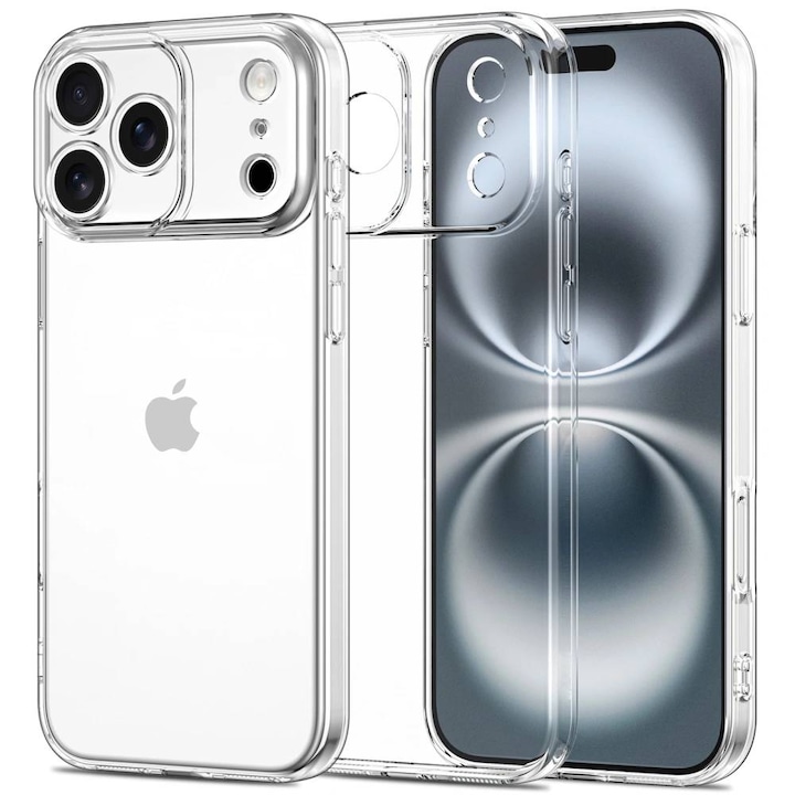 Husa pentru iPhone 17 Pro, Anti-Shock 1.5mm, cu protectie lentile, transparenta