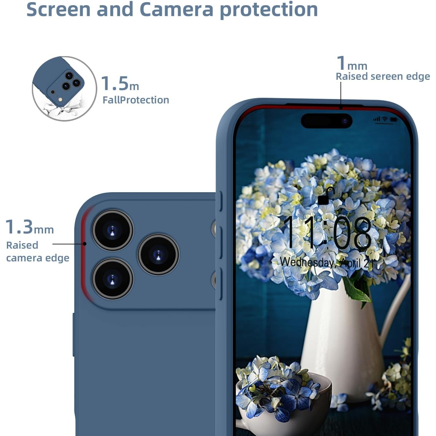 Husa Soft Touch, slim, ALC Mobile, anti soc, compatibila cu IPhone 17 Pro Max, Albastru Inchis Tpu