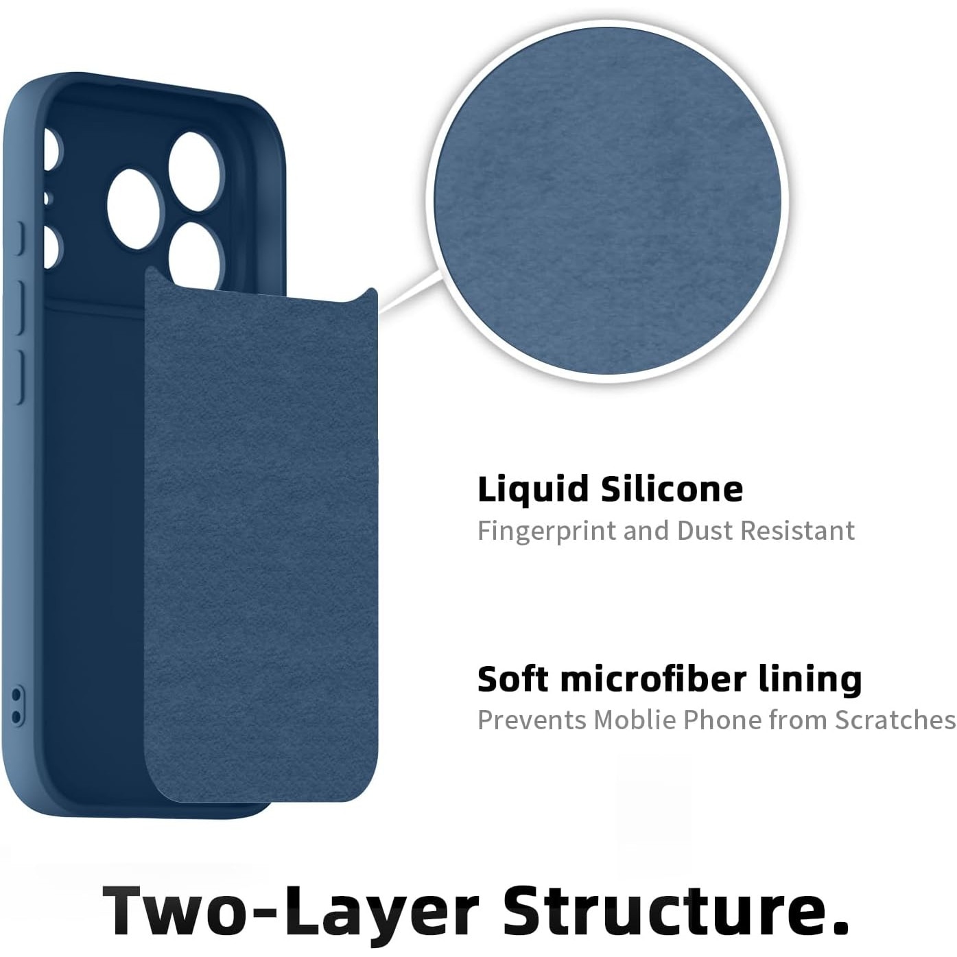 Husa Soft Touch, slim, ALC Mobile, anti soc, compatibila cu IPhone 17 Pro Max, Albastru Inchis Tpu
