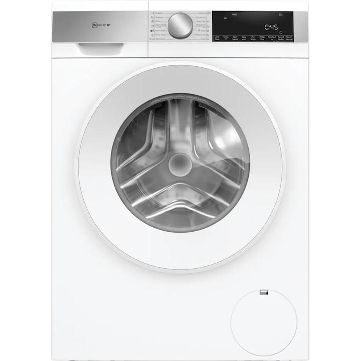 Masina de spalat rufe cu incarcare frontala NEFF W744GX0EU 9kg,1400rpm, Clasa E, Independent, Speed Perfect, Quick 15, Efficient Silent Drive, Alb