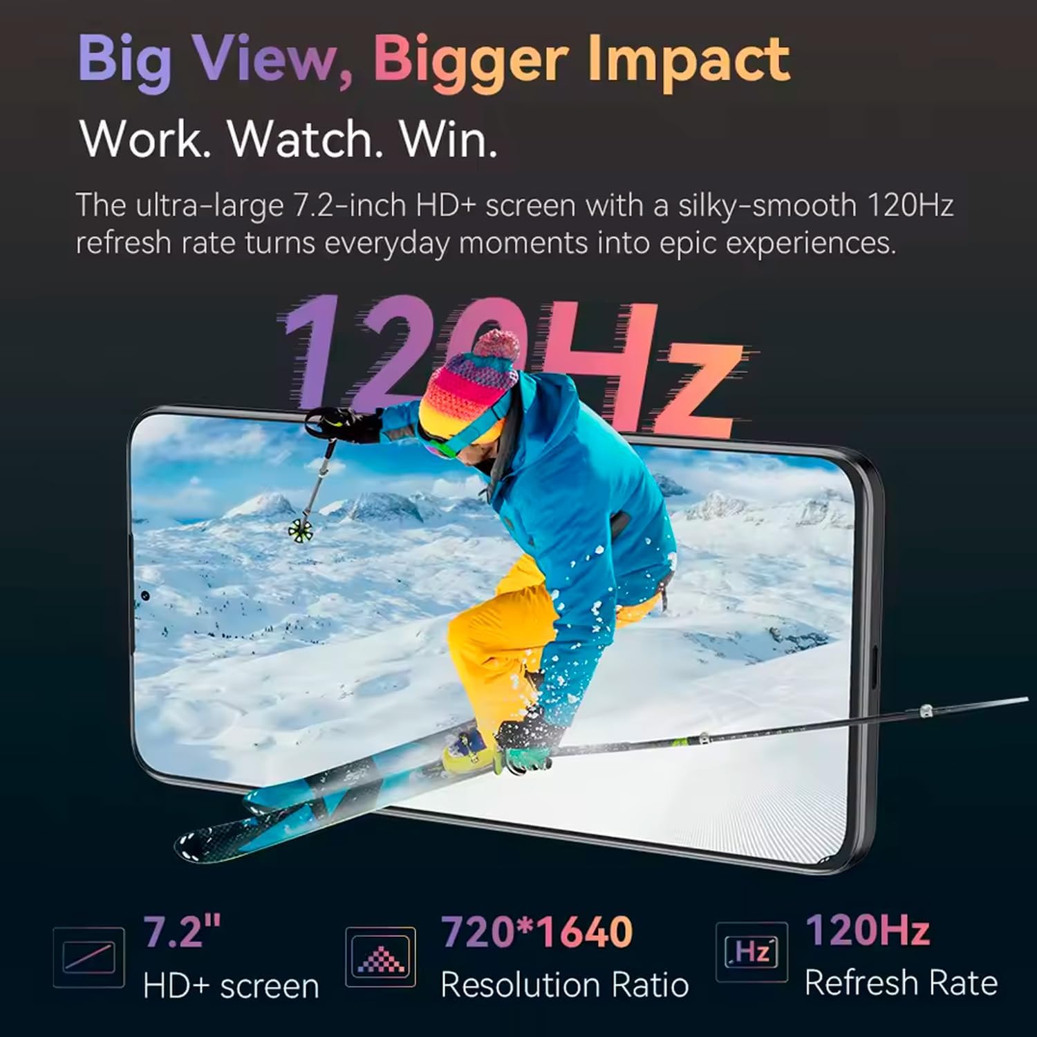 Telefon mobil CUBOT Note60, Android 15 16GB RAM + 128GB ROM, camera 48MP, display 7,2'', baterie 7000mAh, Dual SIM 4G, impermeabil IP68/IP69K, Negru