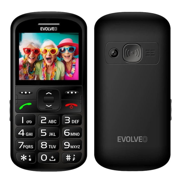 Telefon mobil cu buton Evolveo EasyPhone XS, negru / SGM EP-570-XS-BK