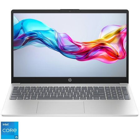 Laptop HP 15-fd0068nq cu procesor Intel® Core™ i5-1334U pana la 4.6GHz, 15.6'', Full HD, 16GB DDR4 RAM, 512GB SSD, Intel® Iris® Xᶱ, Windows 11 Home S, Natural Silver