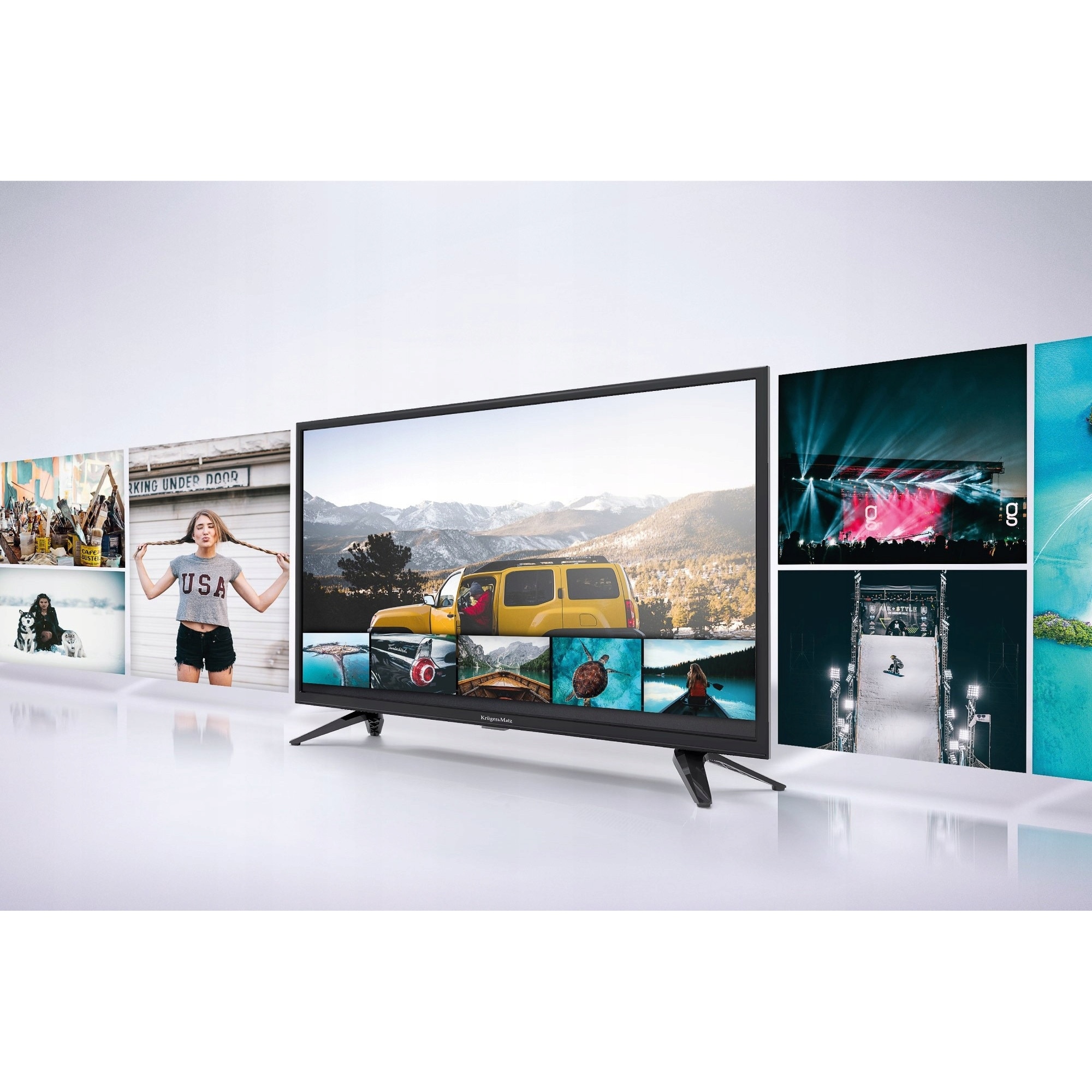 Televizor LCD 24" Kruger&Matz KM0224-T4 HD DVB-T2, USB, HDMI, 230V/12V