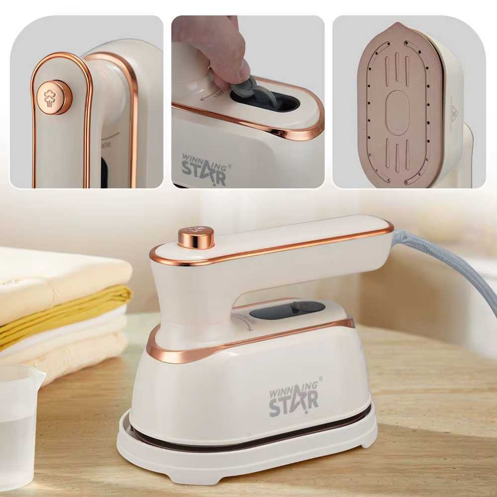 Fier de călcat portabil cu aburi pentru călătorii, WINNING STAR ST-6132 1000W, cu talpă ceramică