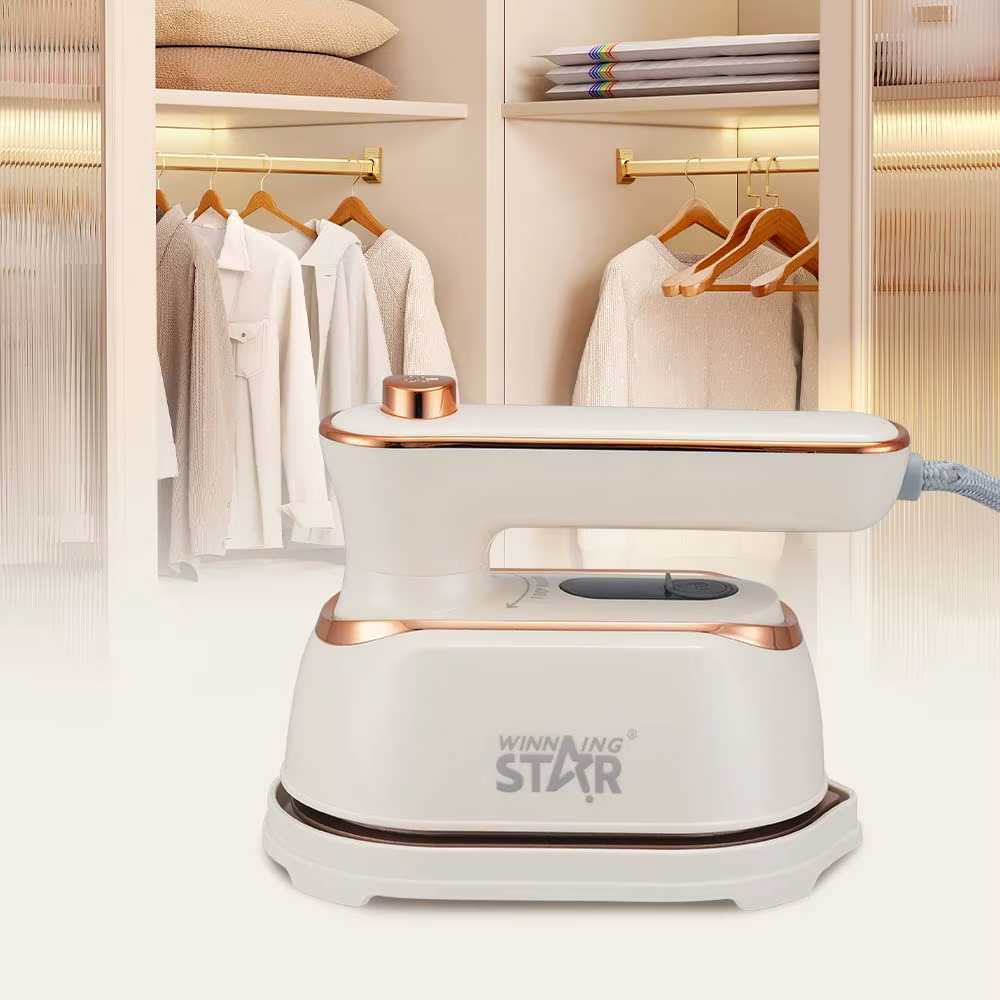 Fier de călcat portabil cu aburi pentru călătorii, WINNING STAR ST-6132 1000W, cu talpă ceramică