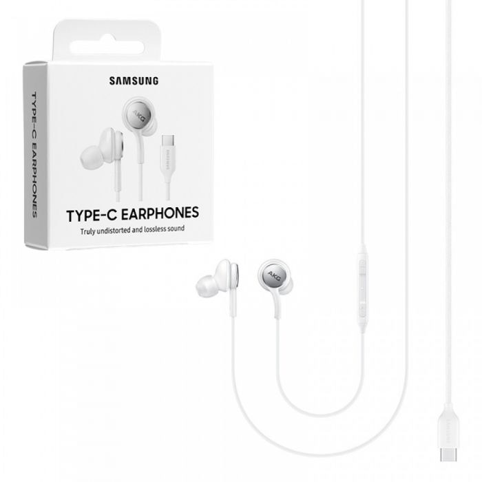 Casti Audio In-Ear cu microfon si volum control Type-C pentru Samsung Culoare Alb
