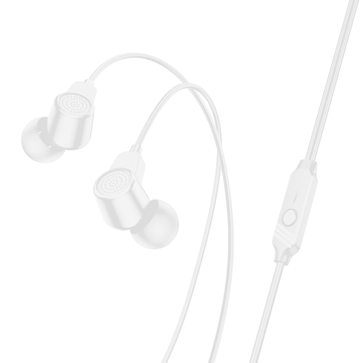 Casti In-Ear Borofone BM64 Goalant, Cu microfon, 3.5 mm, Alb