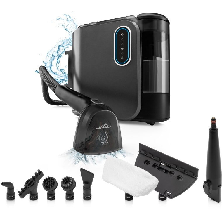 Aspirator cu abur si spalare ETA Steam&Clean 7214 90000, 2000 W, 1.3 litri, 4 moduri de curatare, LED, negru