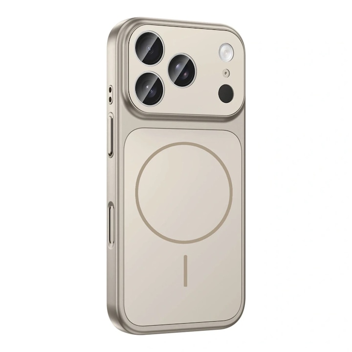 Husa pentru iPhone 17 Pro, GlassLook, compatibil cu MagSafe, Premium, Ultra Subtire, Gri