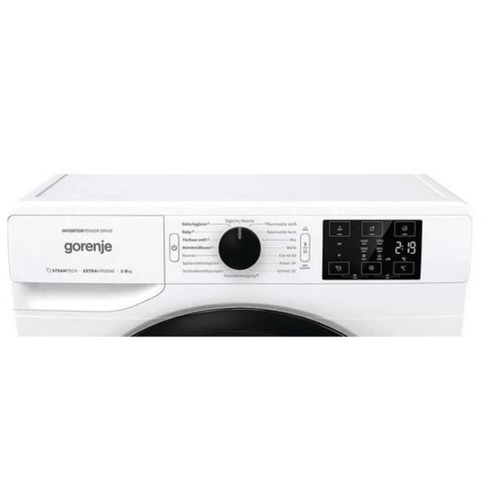 Masina De Spalat Rufe Frontala Gorenje WNEI86APS, Clasa A, 8 Kg, 1600 Rpm, Inverter PowerDrive Motor, SteamTech, Alb