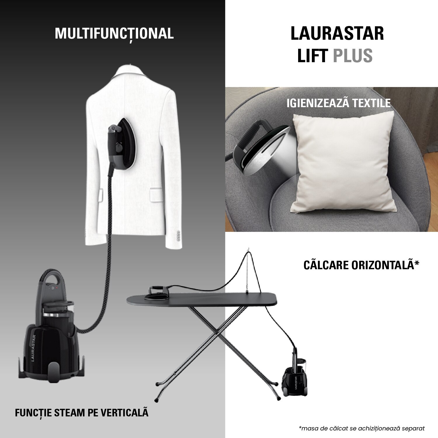 Fier de Calcat cu Abur Laurastar 000.0301.520 Negru 2200 W