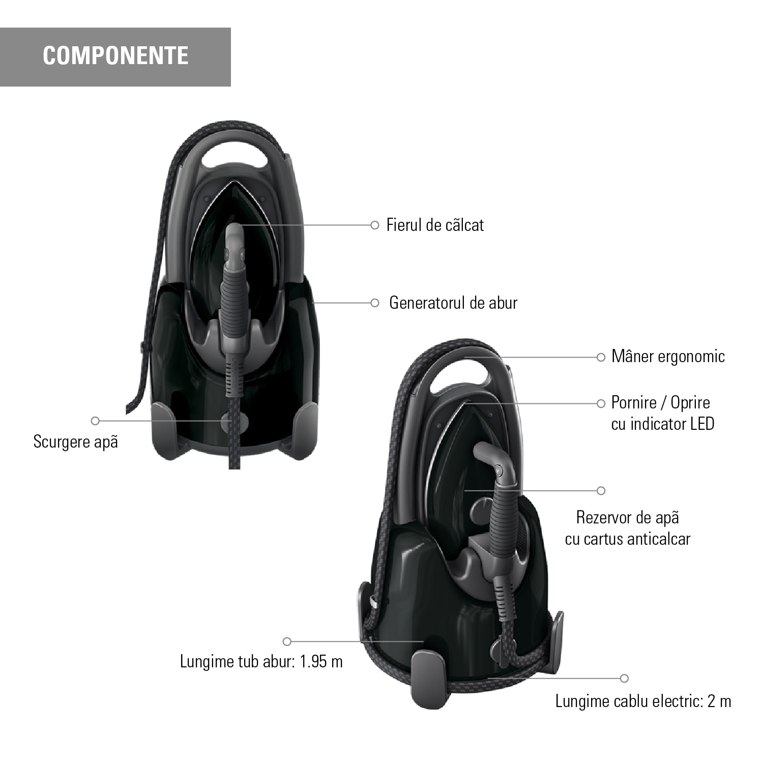 Fier de Calcat cu Abur Laurastar 000.0301.520 Negru 2200 W