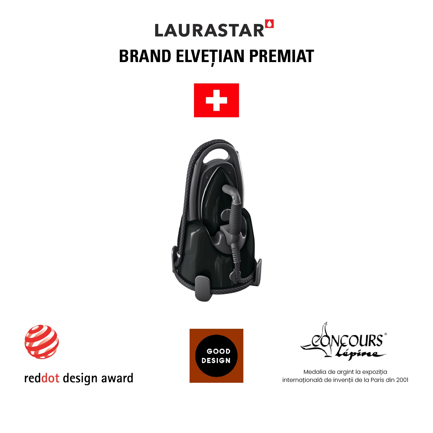 Fier de Calcat cu Abur Laurastar 000.0301.520 Negru 2200 W
