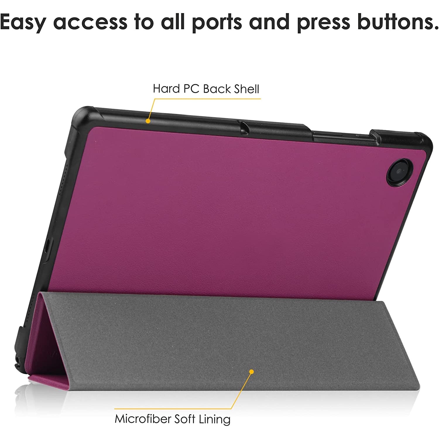 Husa Slim Sigloo, Smart Cover, Trifold, pentru tableta Samsung Galaxy Tab S8 Plus (X800/X806), S7 FE (T730/T733/T736B), S7 Plus (T970/T976B), 12.4 Inch, model Purple