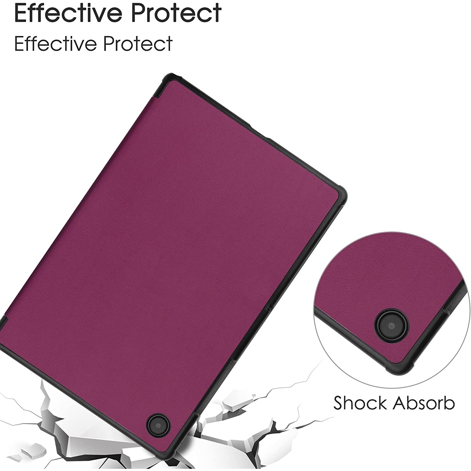 Husa Slim Sigloo, Smart Cover, Trifold, pentru tableta Samsung Galaxy Tab S8 Plus (X800/X806), S7 FE (T730/T733/T736B), S7 Plus (T970/T976B), 12.4 Inch, model Purple