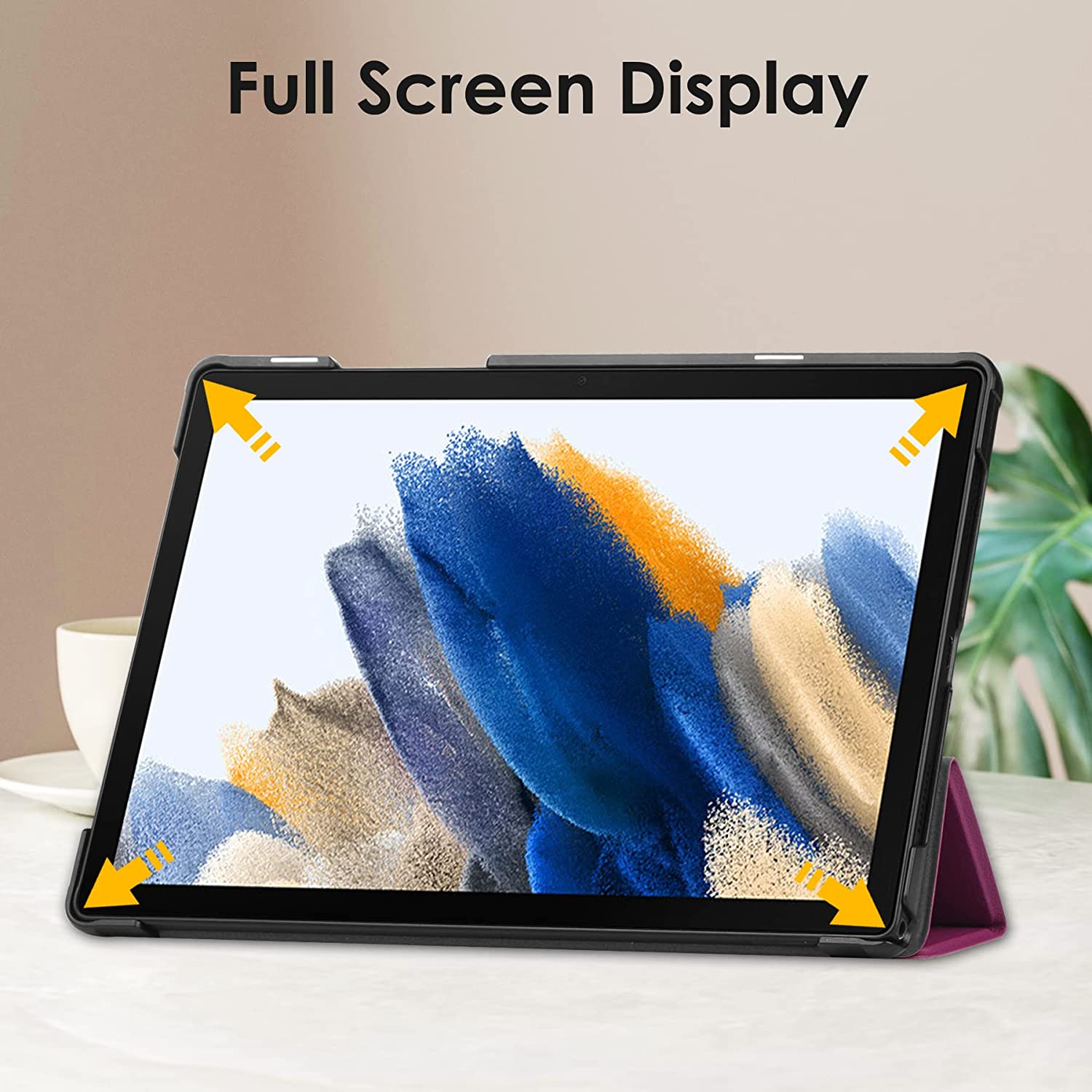 Husa Slim Sigloo, Smart Cover, Trifold, pentru tableta Samsung Galaxy Tab S8 Plus (X800/X806), S7 FE (T730/T733/T736B), S7 Plus (T970/T976B), 12.4 Inch, model Purple