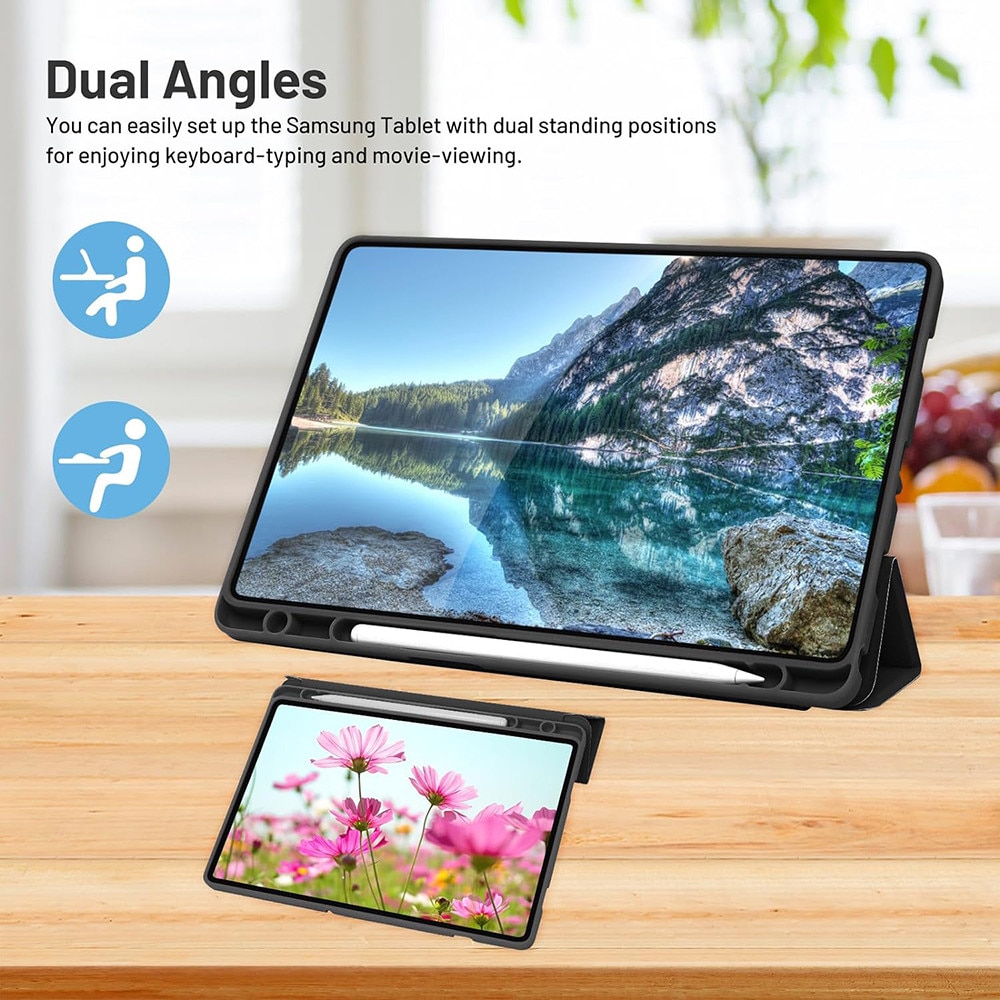 Husa pentru Samsung Galaxy Tab A11 8.7 inch Soft Shell cu compartiment pentru stylus, tip stand, protectie 360 - mov