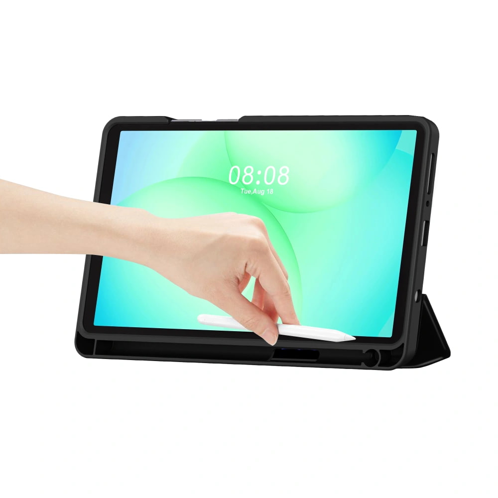 Husa pentru Samsung Galaxy Tab A11 8.7 inch Soft Shell cu compartiment pentru stylus, tip stand, protectie 360 - mov