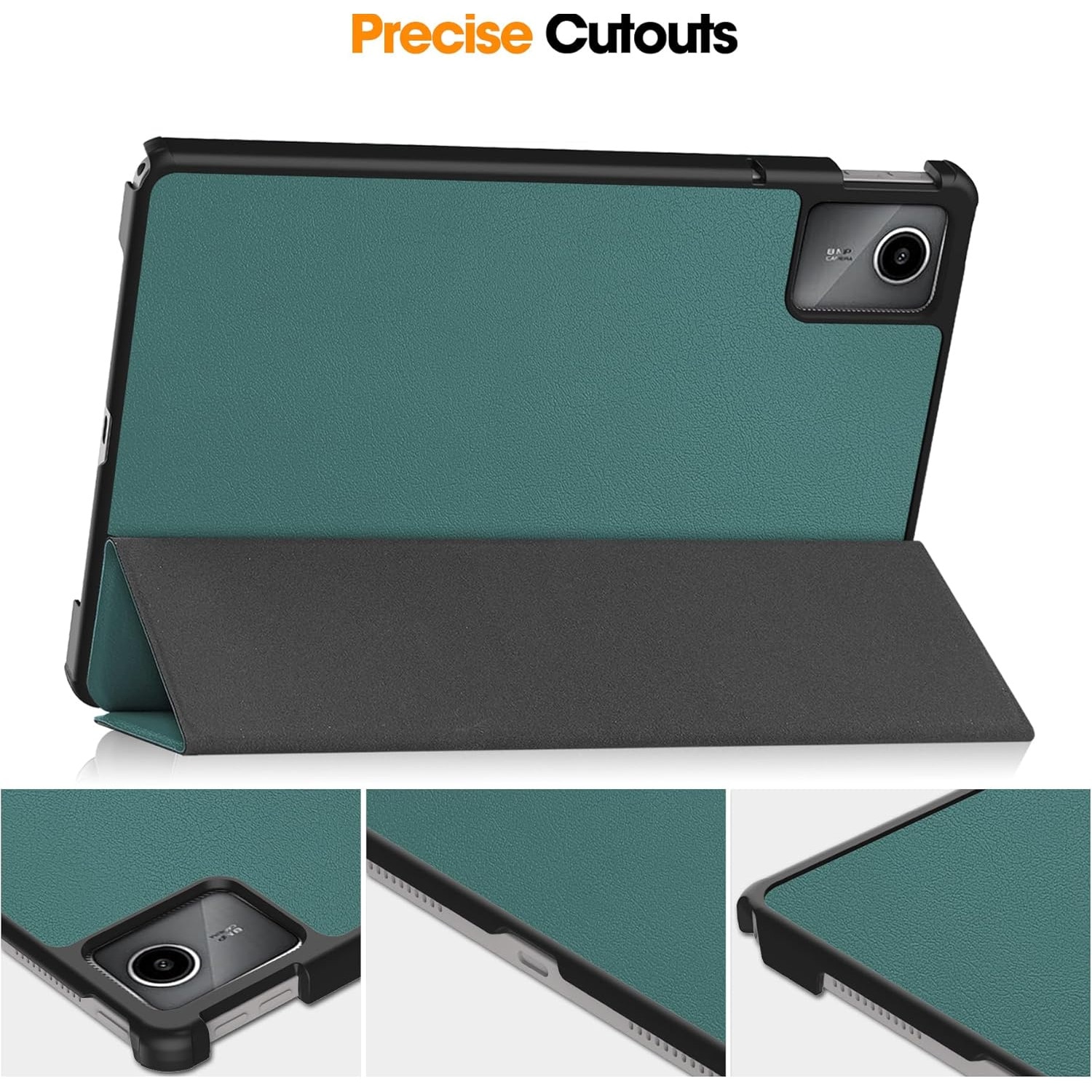 Husa Slim Sigloo, Smart Cover, Trifold, pentru Lenovo Tab M11 2024 (TB-330FU/TB-330XU/TB-331FC), 11", Pine Green