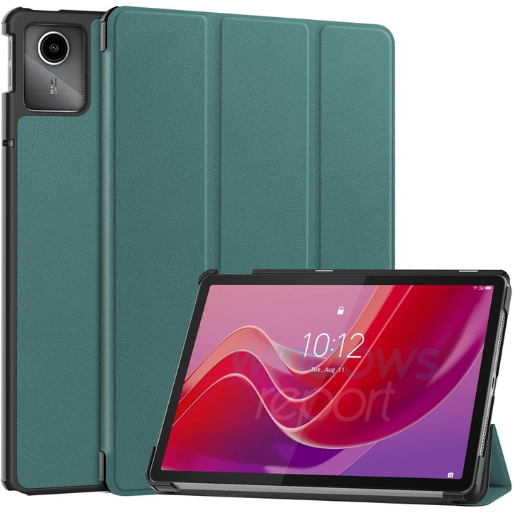 Husa Slim Sigloo, Smart Cover, Trifold, pentru Lenovo Tab M11 2024 (TB-330FU/TB-330XU/TB-331FC), 11", Pine Green