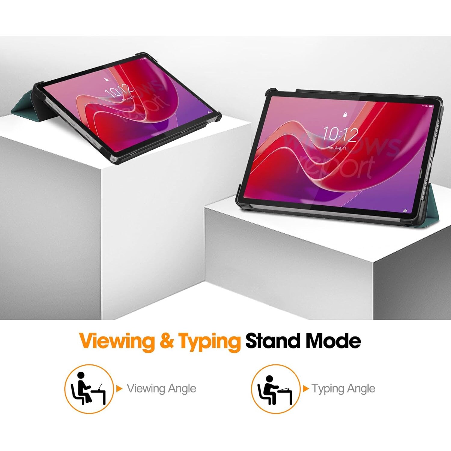 Husa Slim Sigloo, Smart Cover, Trifold, pentru Lenovo Tab M11 2024 (TB-330FU/TB-330XU/TB-331FC), 11", Pine Green
